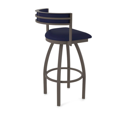 Swivel Bar Stool with Bronze Finish and Canter Twilight Seat and Back