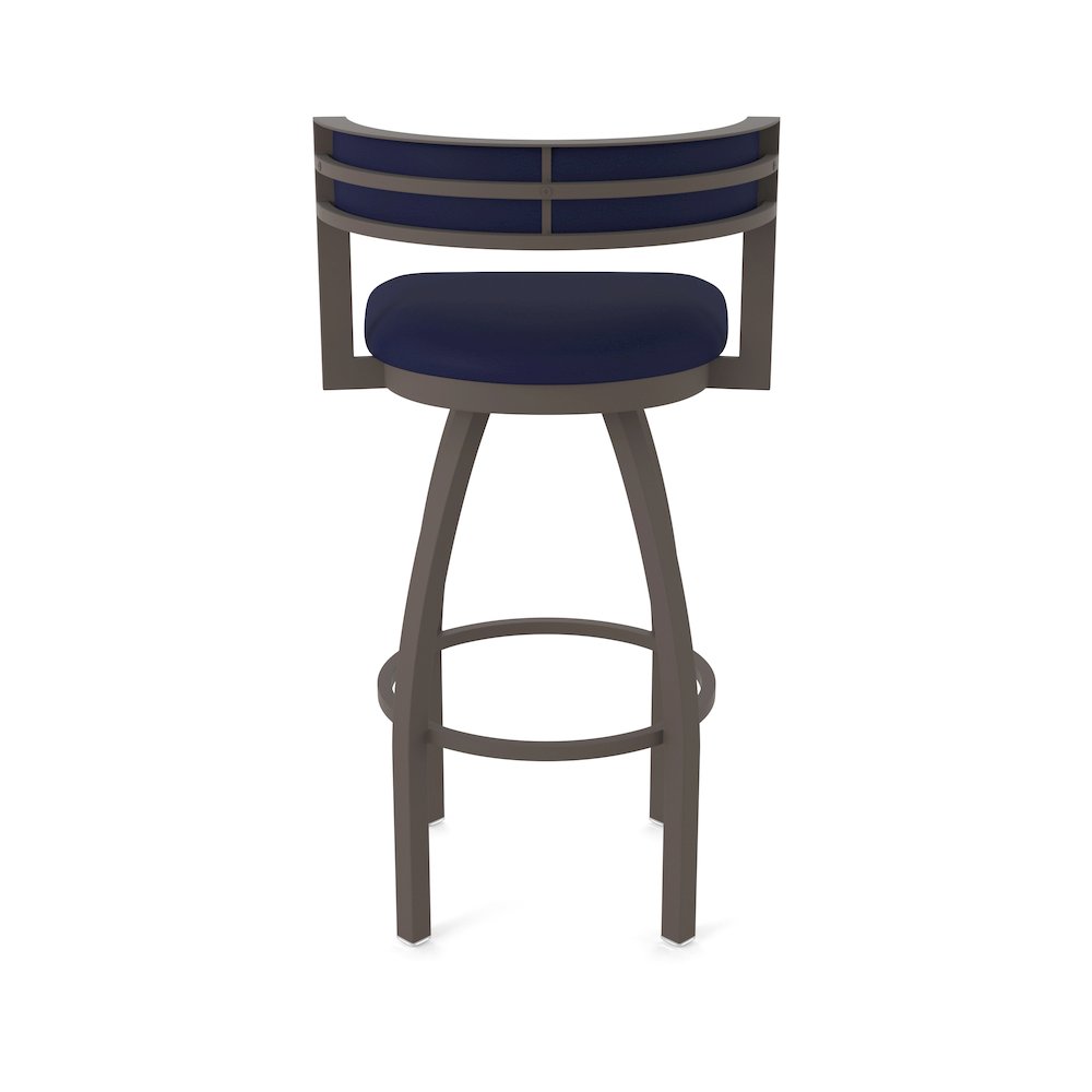 Swivel Bar Stool with Bronze Finish and Canter Twilight Seat and Back