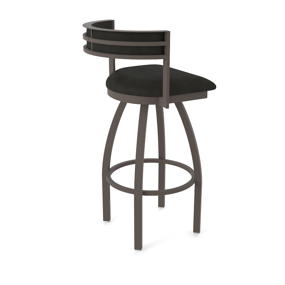 Swivel Bar Stool with Bronze Finish and Canter Espresso Seat and Back