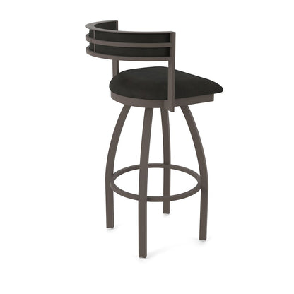 Swivel Bar Stool with Bronze Finish and Canter Espresso Seat and Back