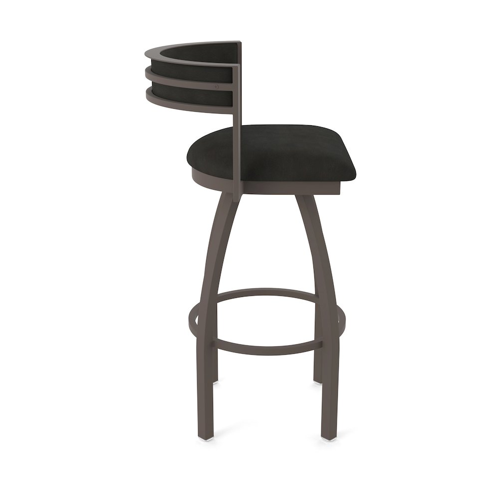 Swivel Bar Stool with Bronze Finish and Canter Espresso Seat and Back