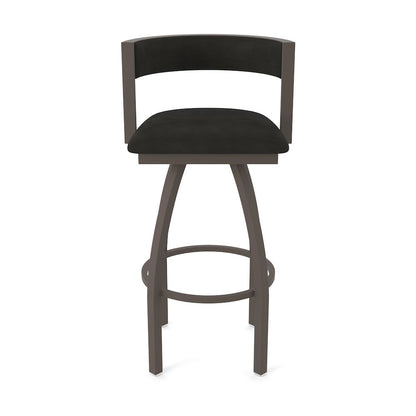 Swivel Bar Stool with Bronze Finish and Canter Espresso Seat and Back