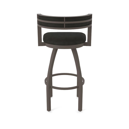 Swivel Bar Stool with Bronze Finish and Canter Espresso Seat and Back