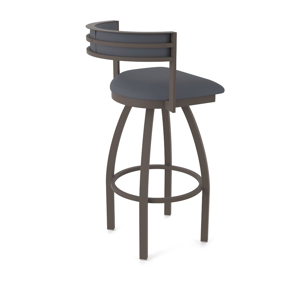 Swivel Bar Stool with Bronze Finish and Canter Storm Seat and Back