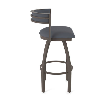 Swivel Bar Stool with Bronze Finish and Canter Storm Seat and Back