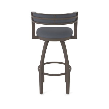 Swivel Bar Stool with Bronze Finish and Canter Storm Seat and Back
