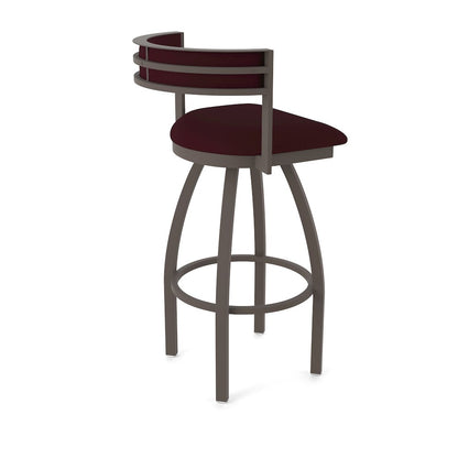 Swivel Bar Stool with Bronze Finish and Canter Bordeaux Seat and Back