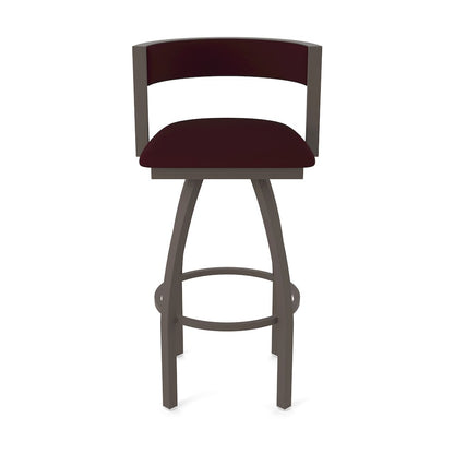 Swivel Bar Stool with Bronze Finish and Canter Bordeaux Seat and Back