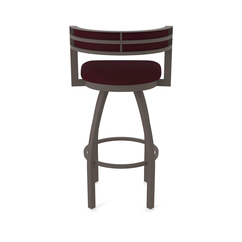 Swivel Bar Stool with Bronze Finish and Canter Bordeaux Seat and Back