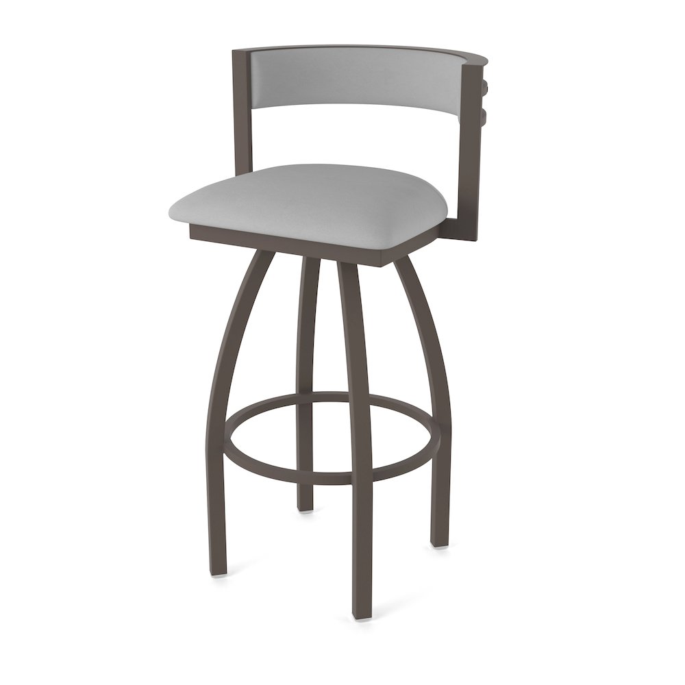 Swivel Bar Stool with Bronze Finish and Canter Folkstone Grey Seat and Back