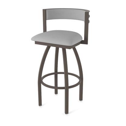 Swivel Bar Stool with Bronze Finish and Canter Folkstone Grey Seat and Back