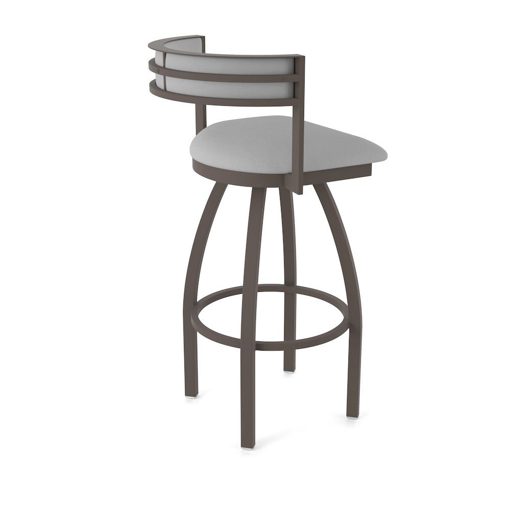 Swivel Bar Stool with Bronze Finish and Canter Folkstone Grey Seat and Back