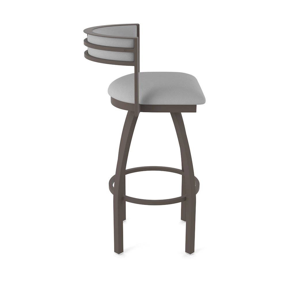 Swivel Bar Stool with Bronze Finish and Canter Folkstone Grey Seat and Back