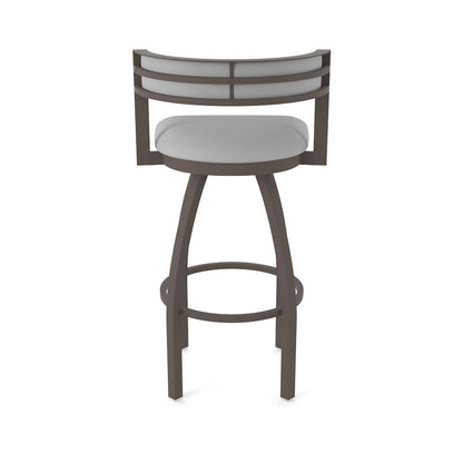 Swivel Bar Stool with Bronze Finish and Canter Folkstone Grey Seat and Back