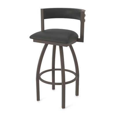 Swivel Bar Stool with Bronze Finish and Canter Iron Seat and Back