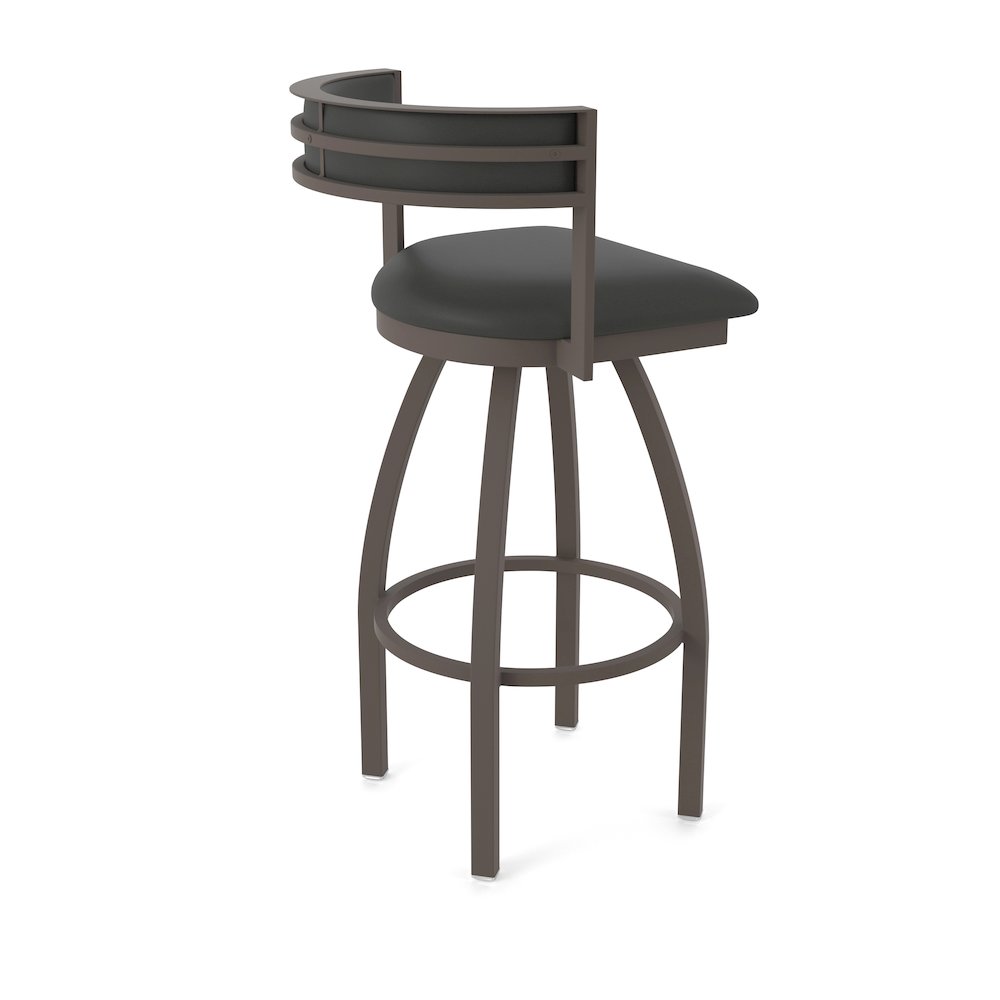 Swivel Bar Stool with Bronze Finish and Canter Iron Seat and Back