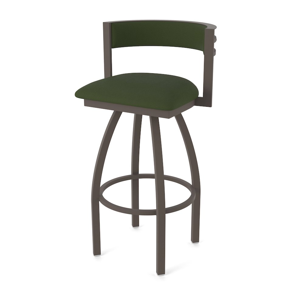 Swivel Bar Stool with Bronze Finish and Canter Pine Seat and Back
