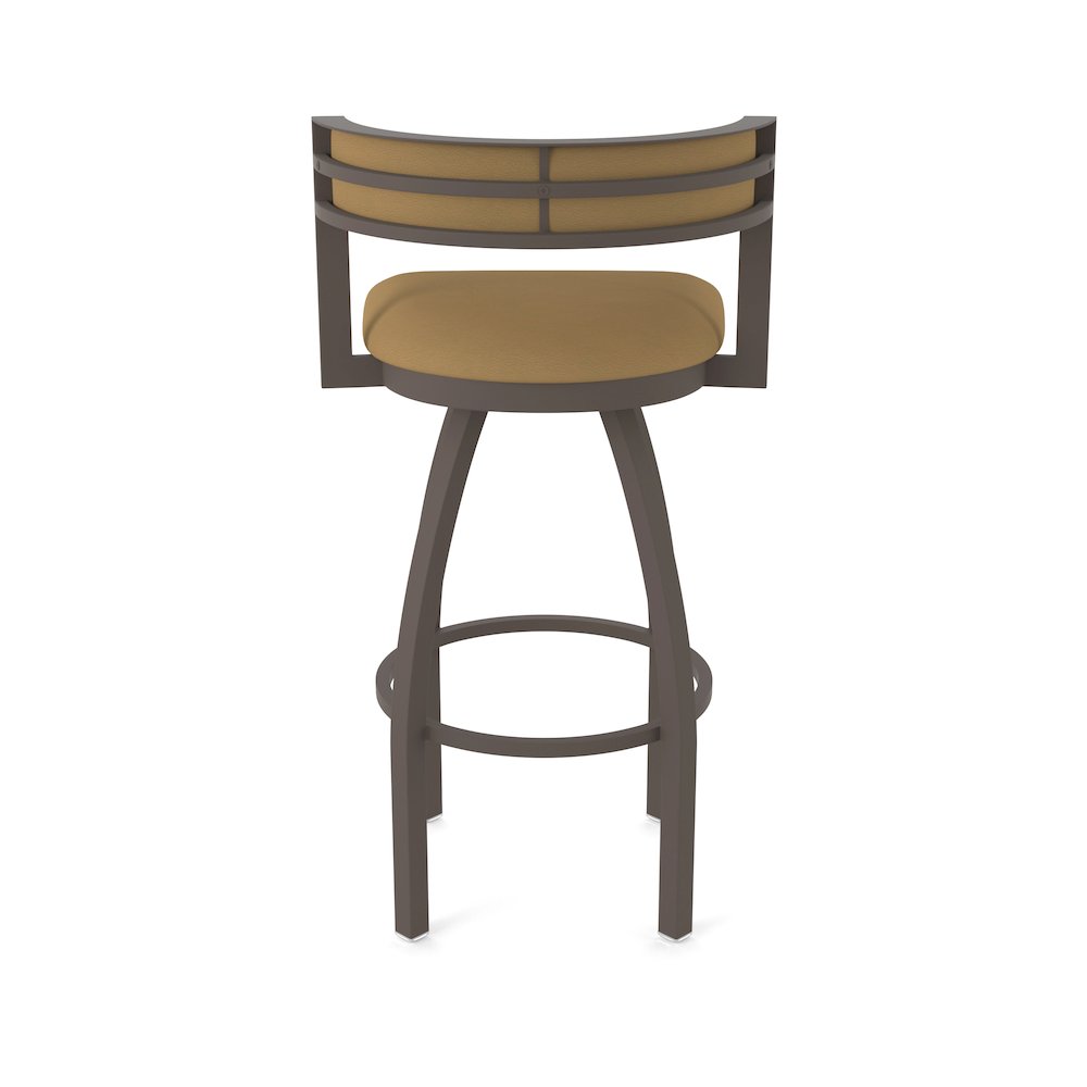 Swivel Bar Stool with Bronze Finish and Canter Saddle Seat and Back