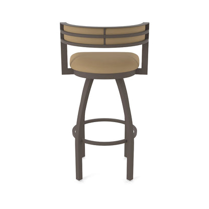 Swivel Bar Stool with Bronze Finish and Canter Sand Seat and Back
