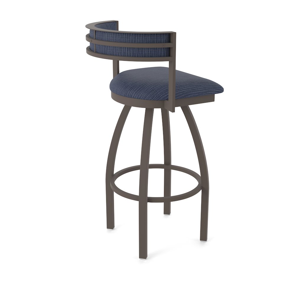 Swivel Bar Stool with Bronze Finish and Graph Anchor Seat and Back