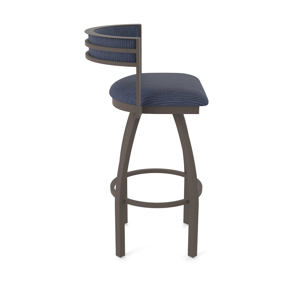 Swivel Bar Stool with Bronze Finish and Graph Anchor Seat and Back