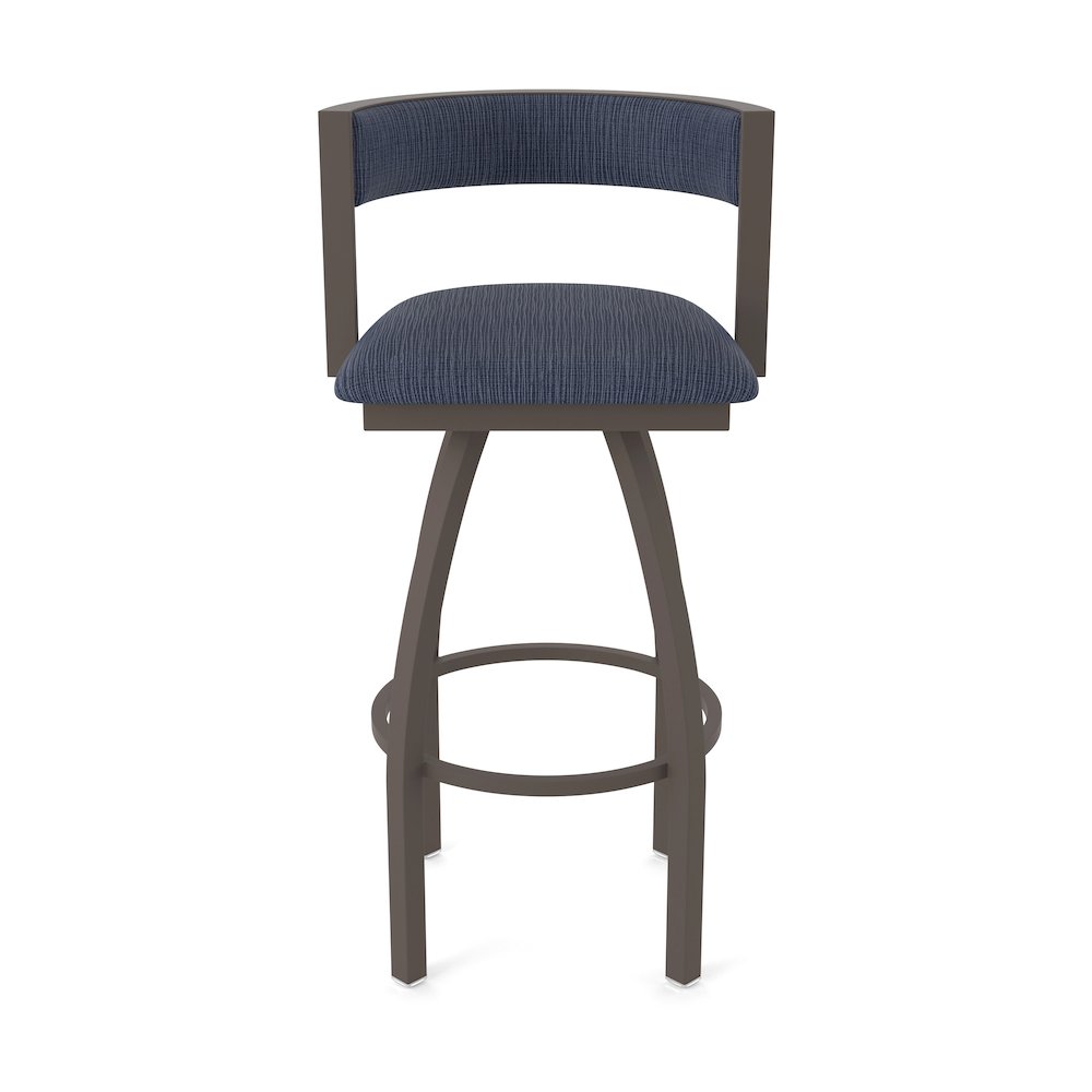 Swivel Bar Stool with Bronze Finish and Graph Anchor Seat and Back