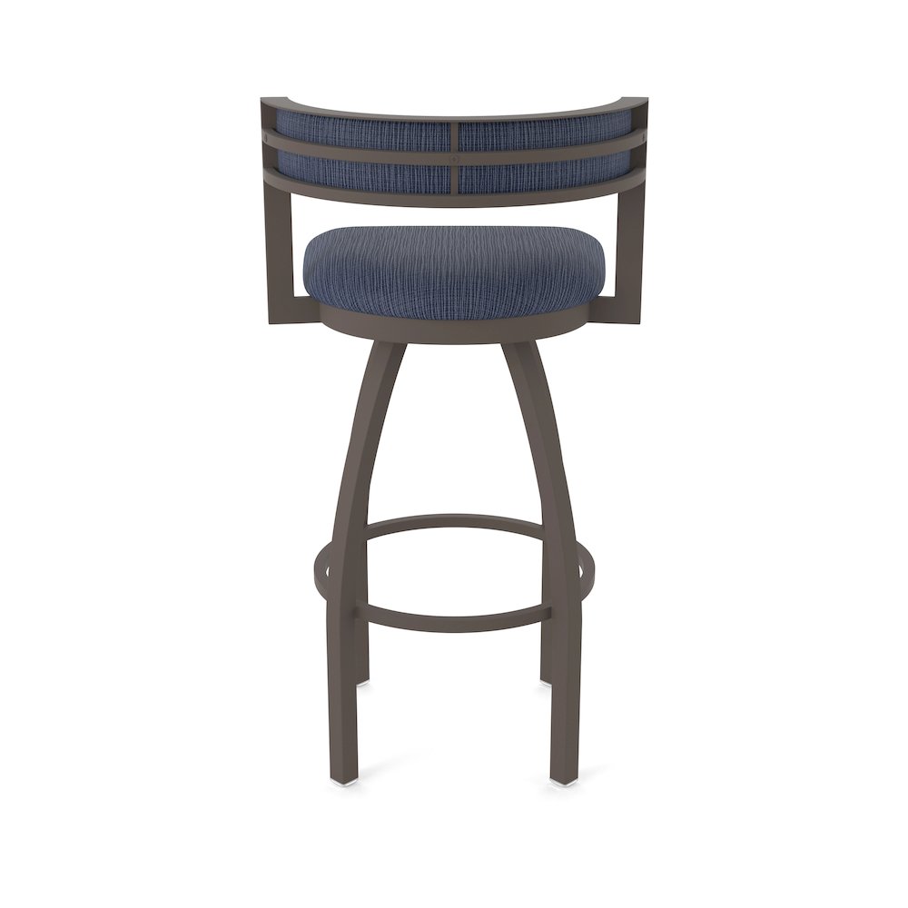 Swivel Bar Stool with Bronze Finish and Graph Anchor Seat and Back