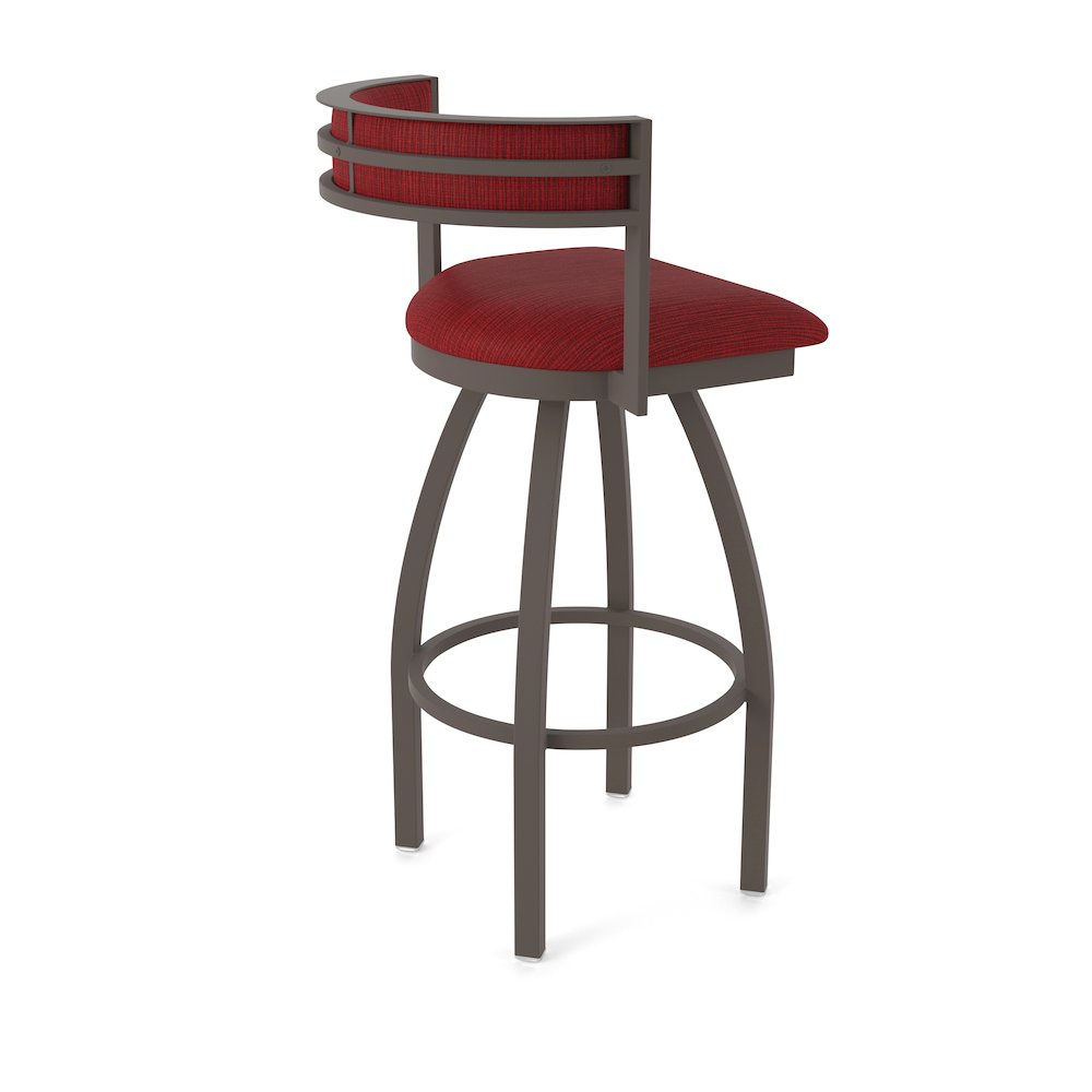 Swivel Bar Stool with Bronze Finish and Graph Ruby Seat and Back