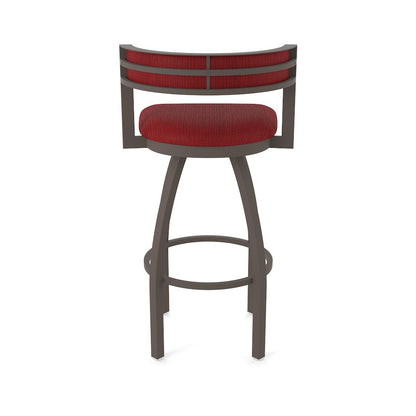 Swivel Bar Stool with Bronze Finish and Graph Ruby Seat and Back