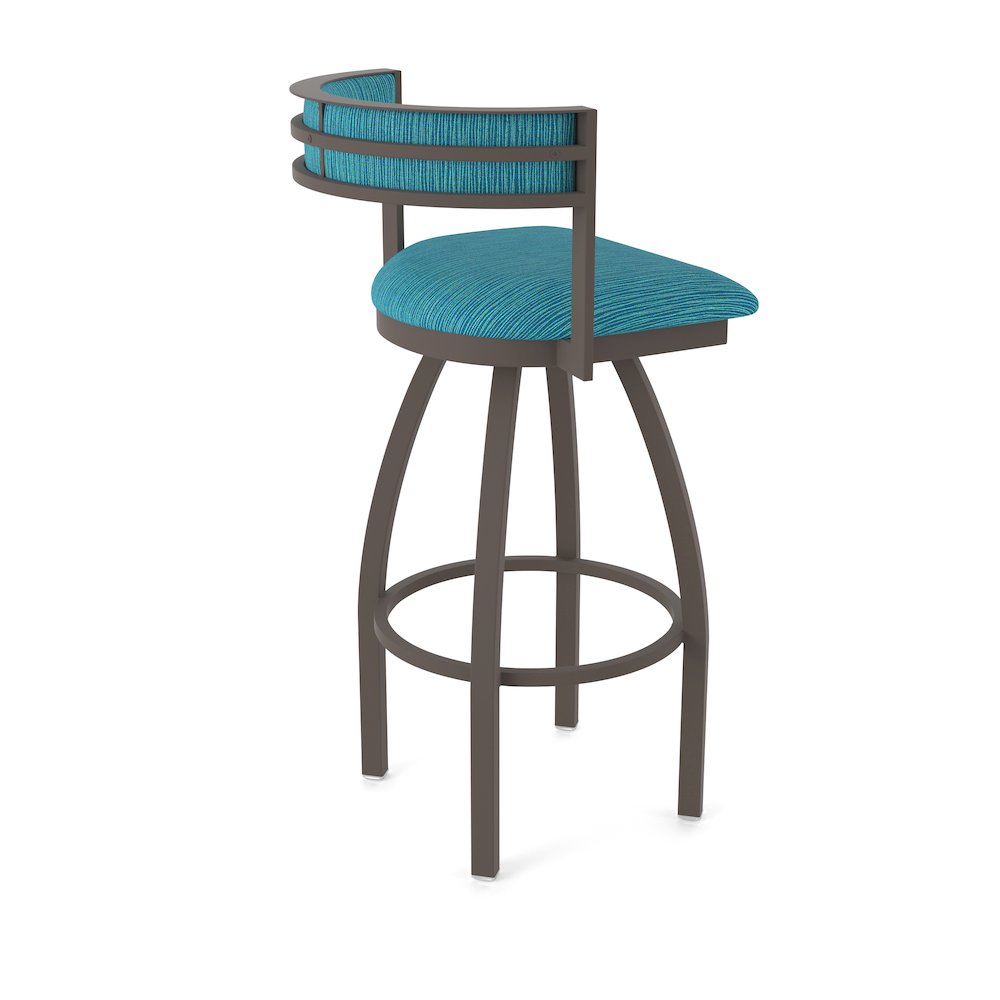 Swivel Bar Stool with Bronze Finish and Graph Tidal Seat and Back