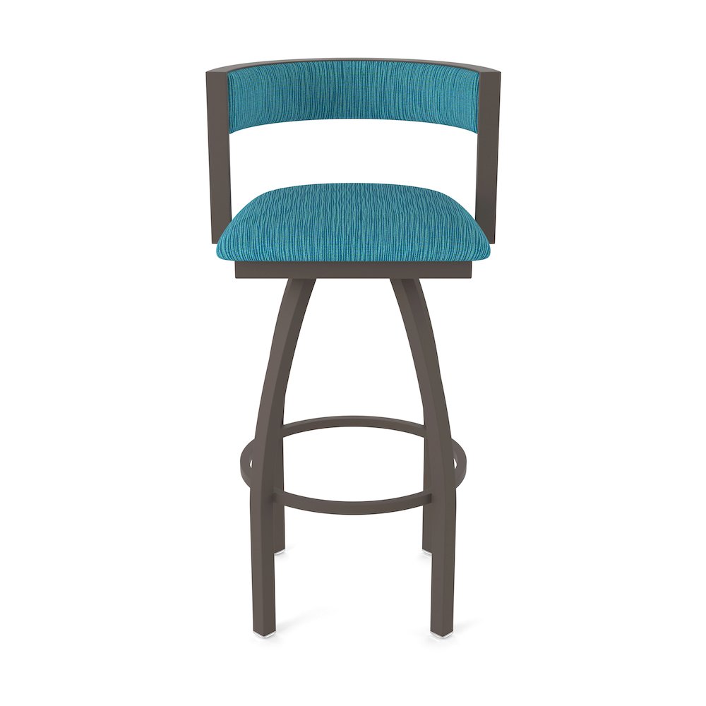 Swivel Bar Stool with Bronze Finish and Graph Tidal Seat and Back