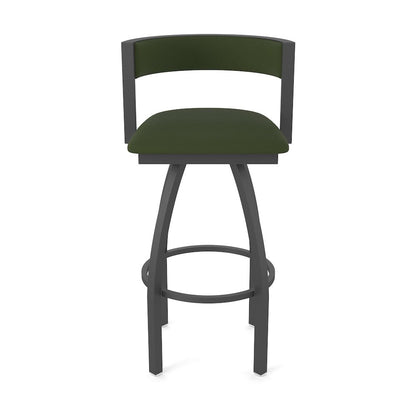 Swivel Bar Stool with Pewter Finish and Canter Pine Seat and Back