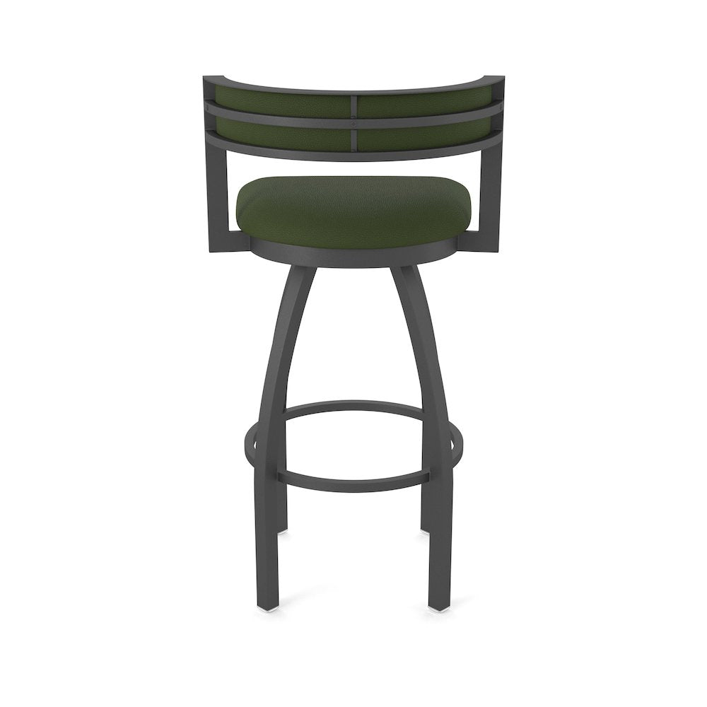 Swivel Bar Stool with Pewter Finish and Canter Pine Seat and Back