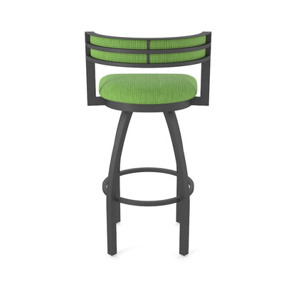 Swivel Bar Stool with Pewter Finish and Graph Parrot Seat and Back