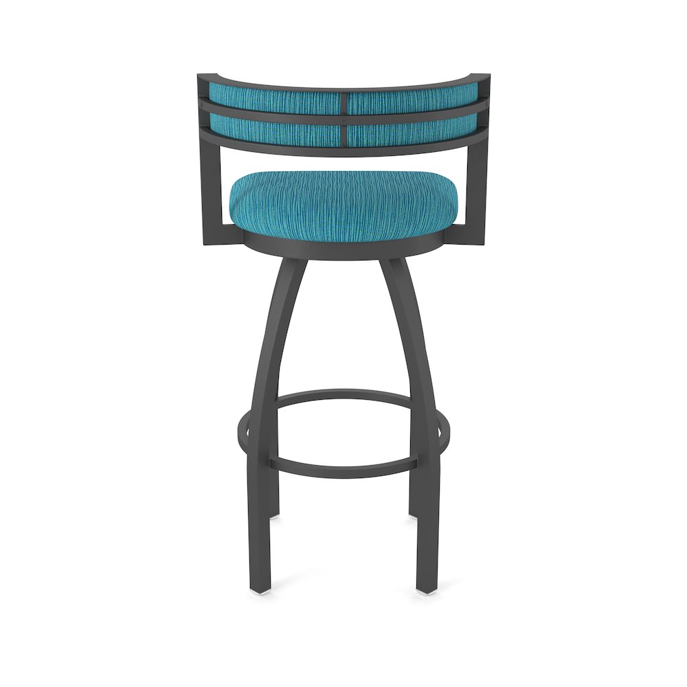 Swivel Bar Stool with Pewter Finish and Graph Tidal Seat and Back