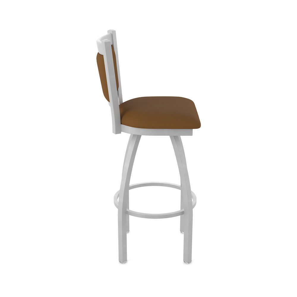 Swivel Bar Stool with Anodized Nickel Finish and Canter Thatch Seat and Back