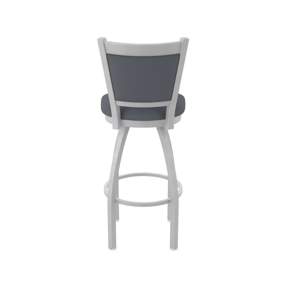 Swivel Bar Stool with Anodized Nickel Finish and Canter Storm Seat and Back