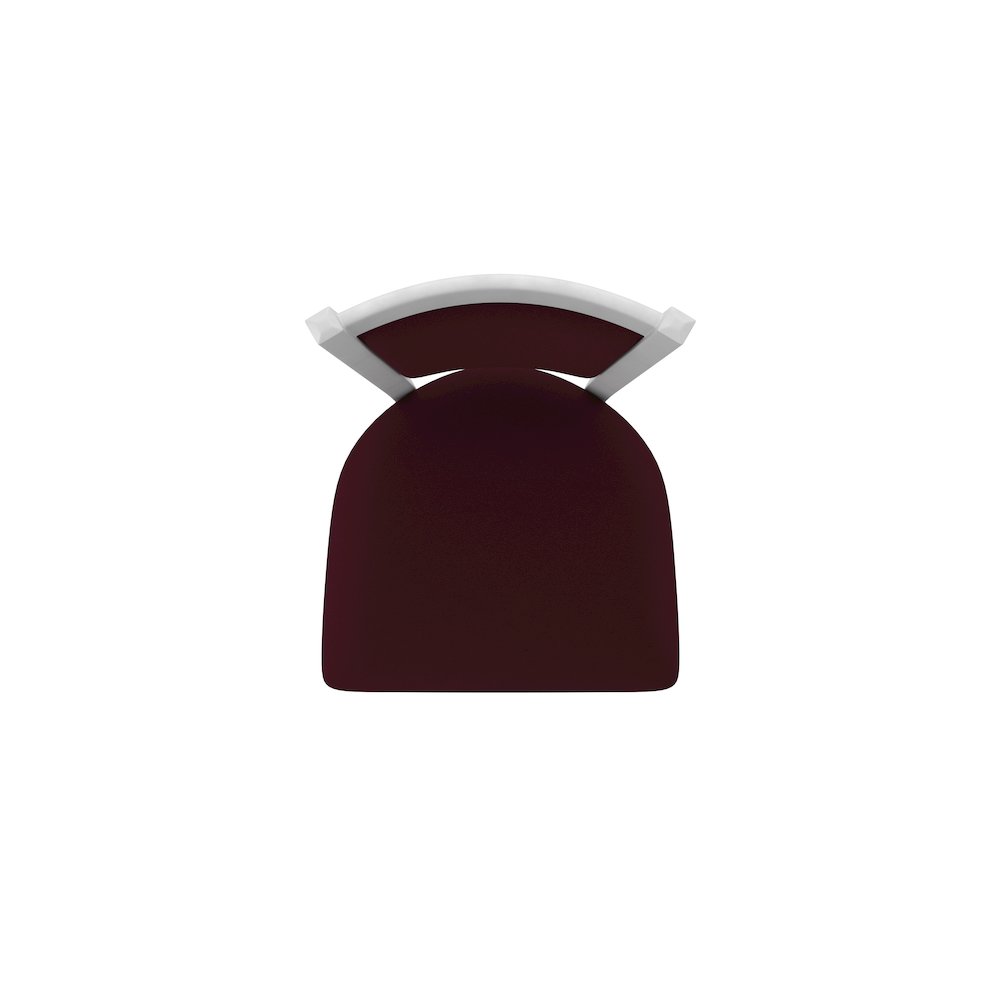 Swivel Bar Stool with Anodized Nickel Finish and Canter Bordeaux Seat and Back