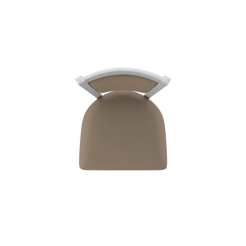 Swivel Bar Stool with Anodized Nickel Finish and Canter Earth Seat and Back