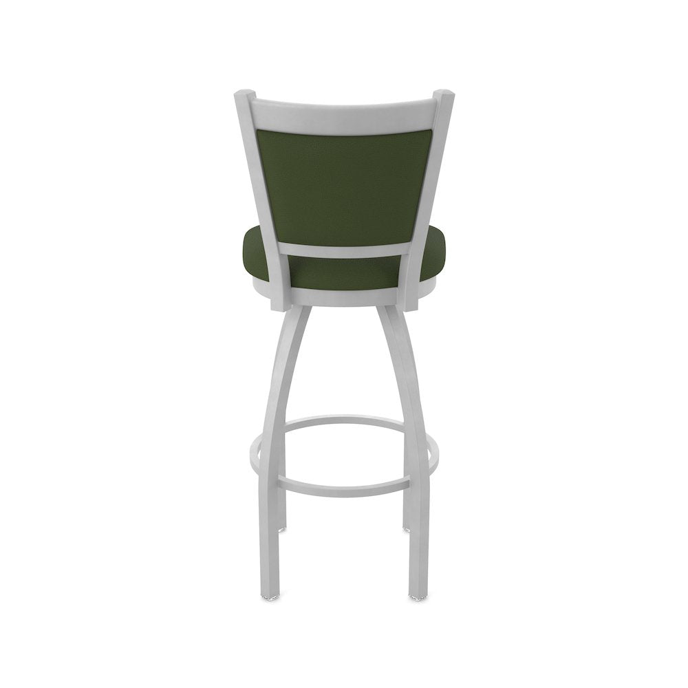 Swivel Bar Stool with Anodized Nickel Finish and Canter Pine Seat and Back