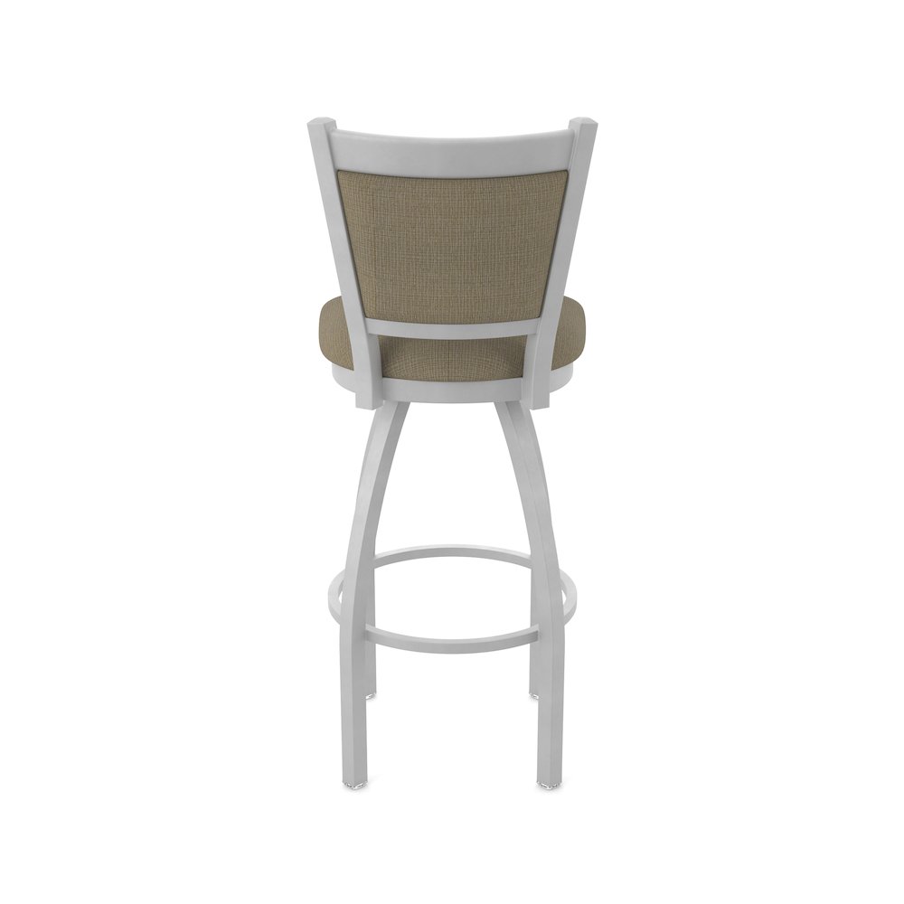 Swivel Bar Stool with Anodized Nickel Finish and Graph Cork Seat and Back