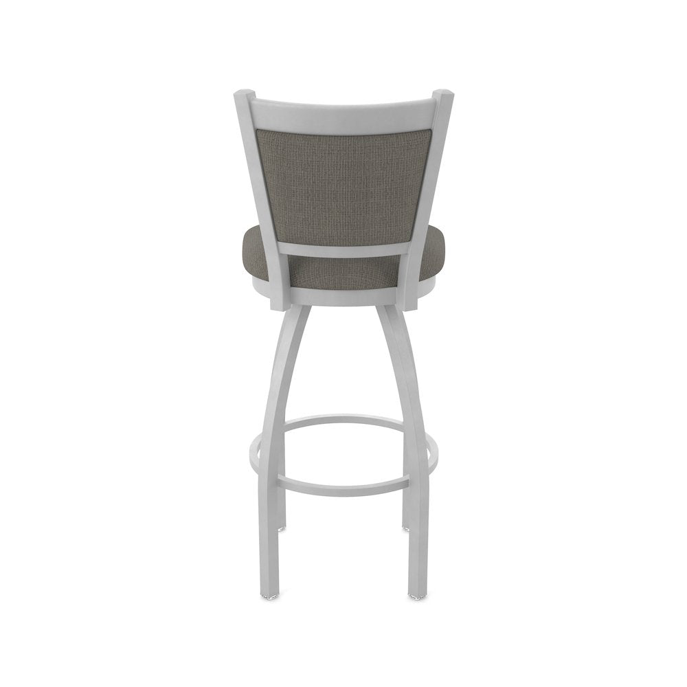 Swivel Bar Stool with Anodized Nickel Finish and Graph Chalice Seat and Back