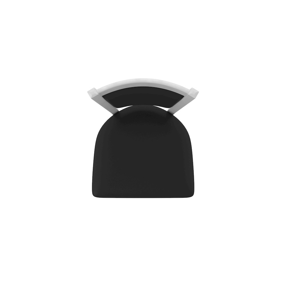 Swivel Bar Stool with Anodized Nickel Finish and Black Vinyl Seat and Back