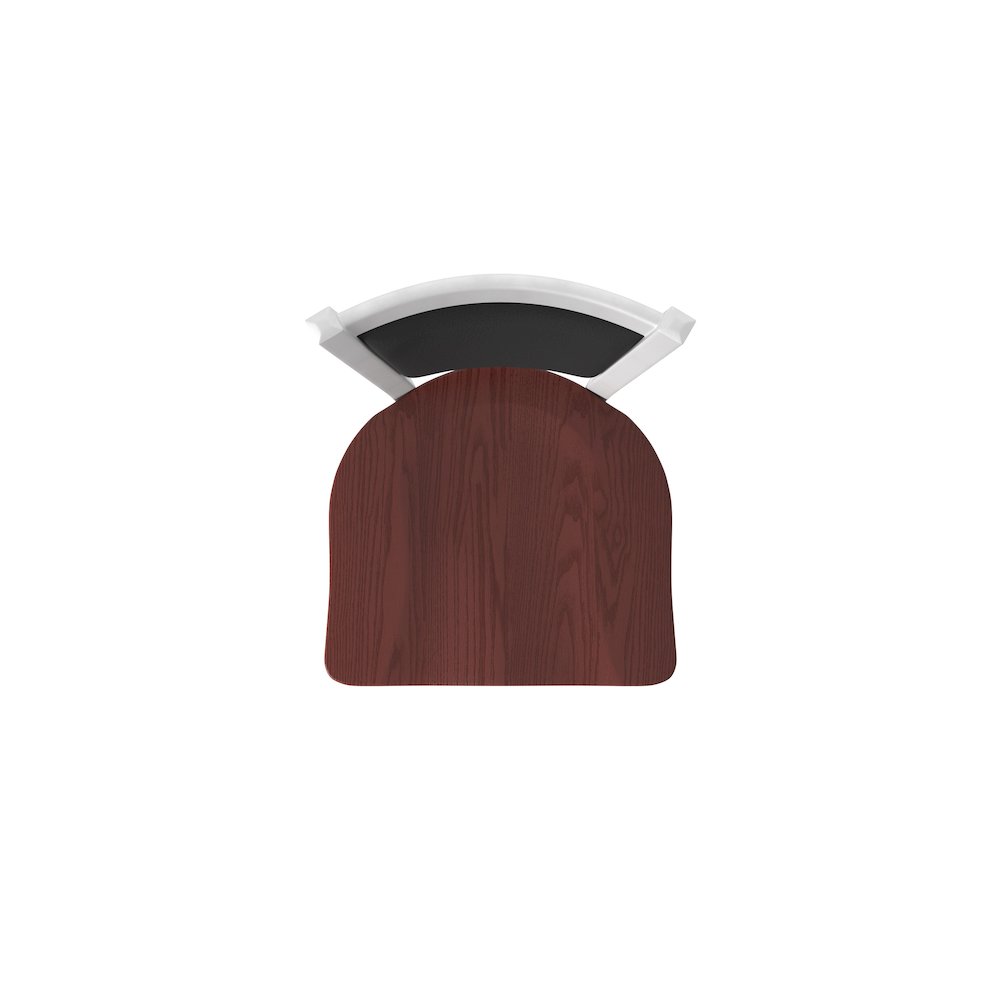 Swivel Bar Stool with Anodized Nickel Finish and Dark Cherry Oak Seat
