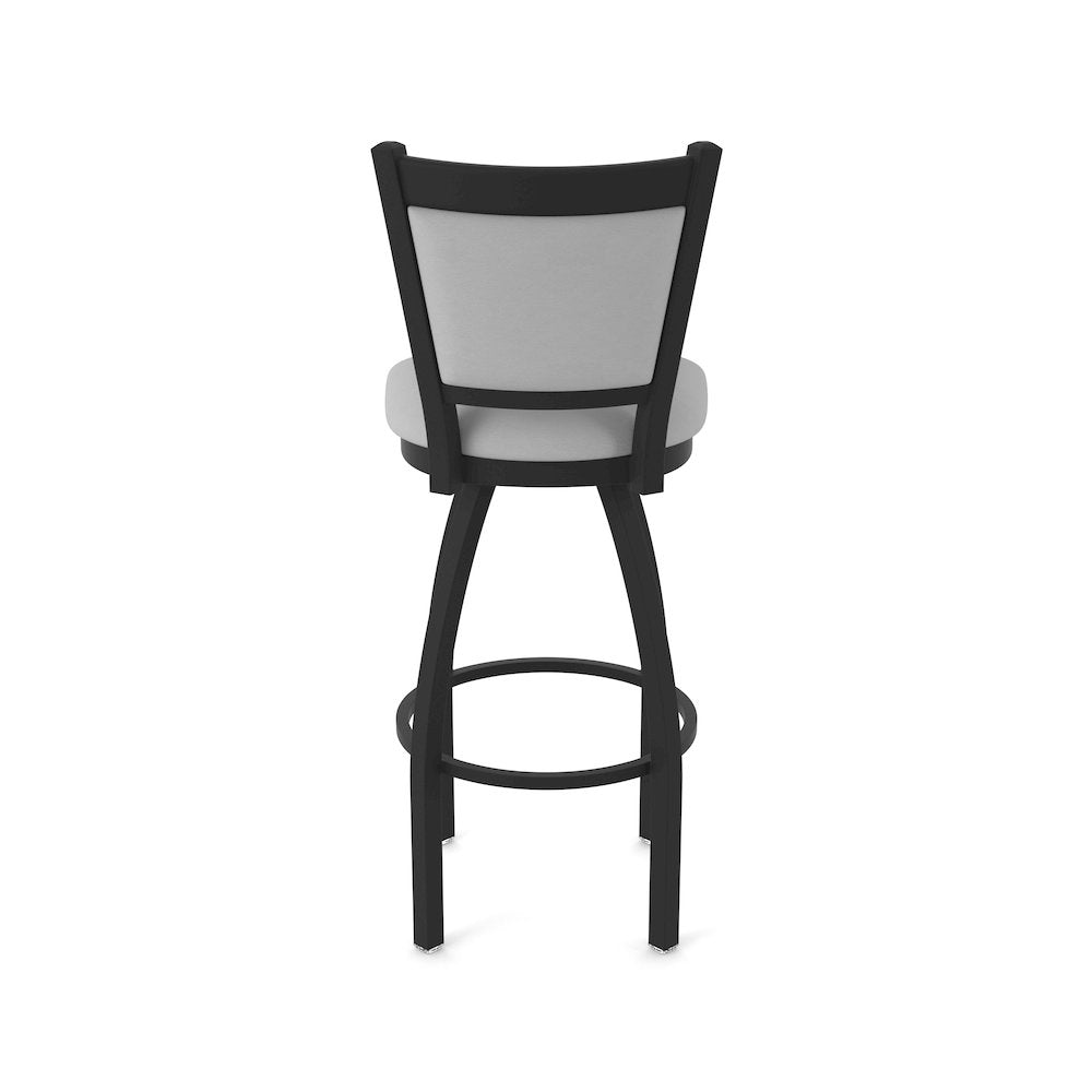 Swivel Bar Stool with Black Wrinkle Finish and Canter Folkstone Grey Seat