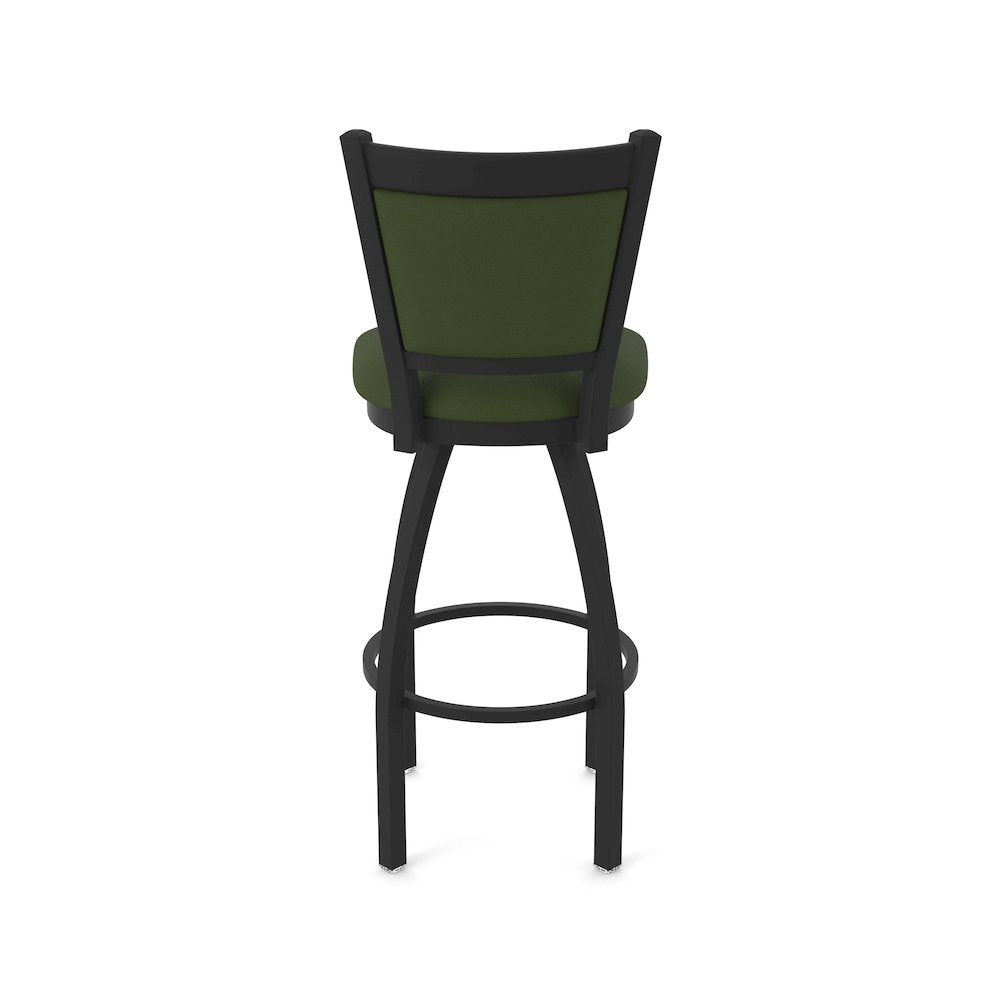 Swivel Bar Stool with Black Wrinkle Finish and Canter Pine Seat and Back