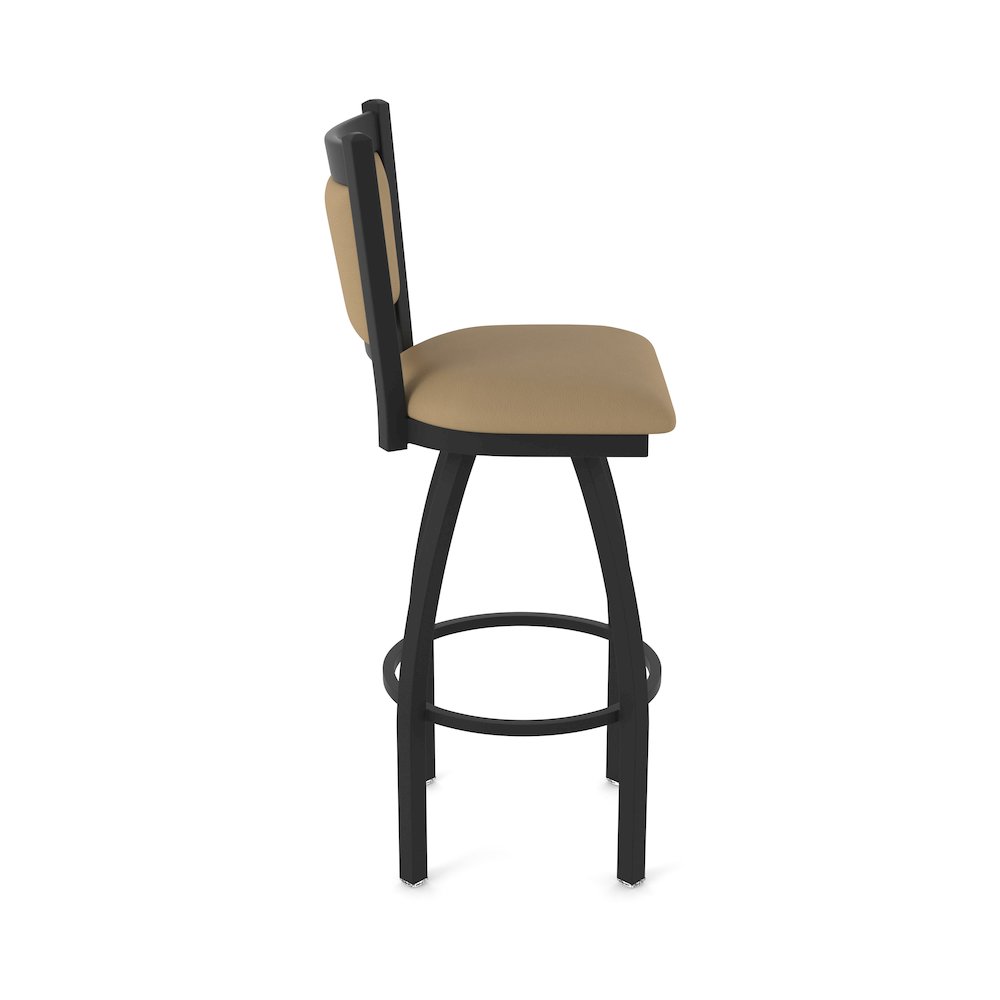 Swivel Bar Stool with Black Wrinkle Finish and Canter Sand Seat and Back