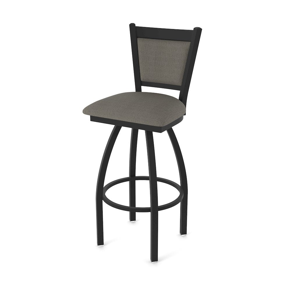 Swivel Bar Stool with Black Wrinkle Finish and Graph Chalice Seat and Back