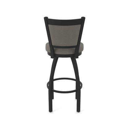 Swivel Bar Stool with Black Wrinkle Finish and Graph Chalice Seat and Back