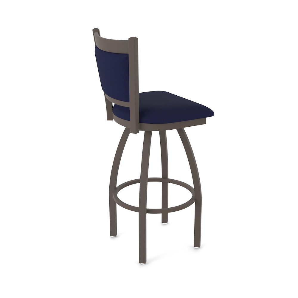 Swivel Bar Stool with Bronze Finish and Canter Twilight Seat and Back